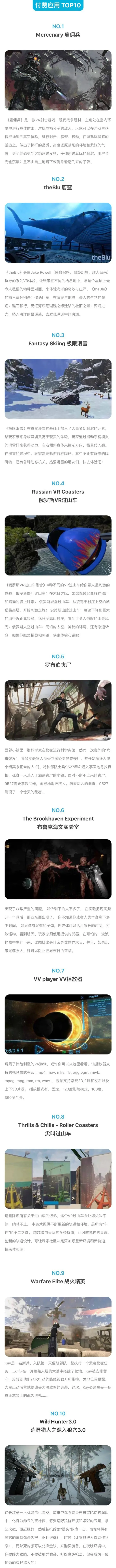 HTC公布Viveport应用免费Top10和付费Top10