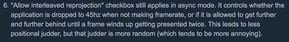SteamVR用户该如何正确使用异步二次投影