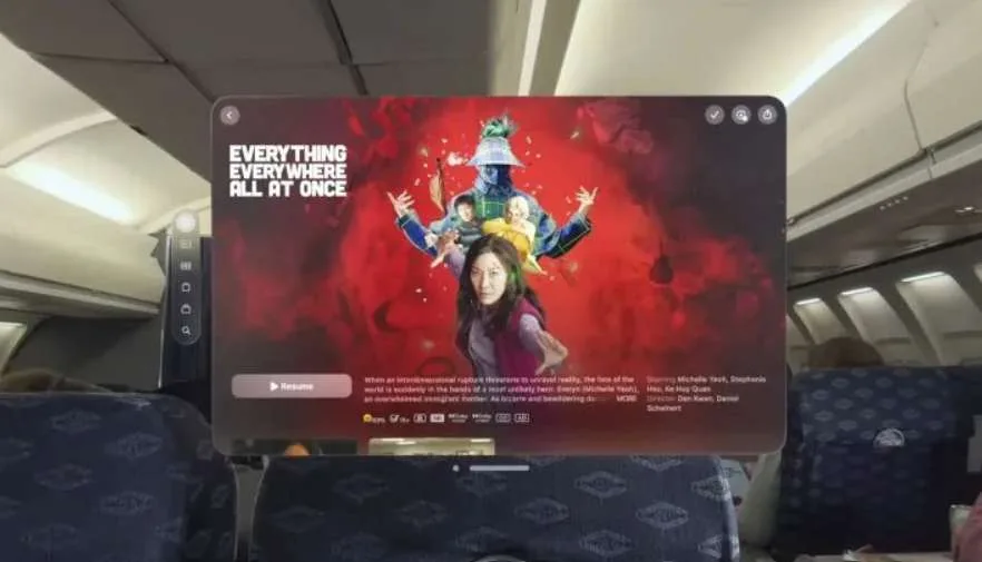 Apple Vision Pro是你搭乘飞机时所能获得的最佳电影体验